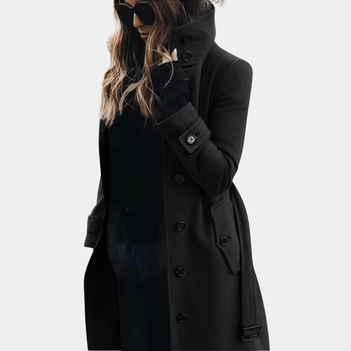 Women's Seasonal Warmth Trench Coat with Extended Length and Quilted Lining