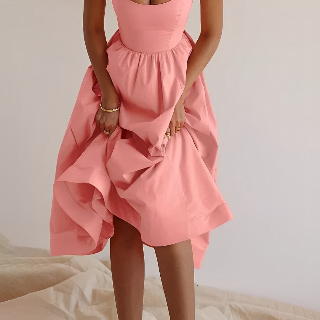 Women's Form-Fitting Spaghetti Strap Summer Midi Dress