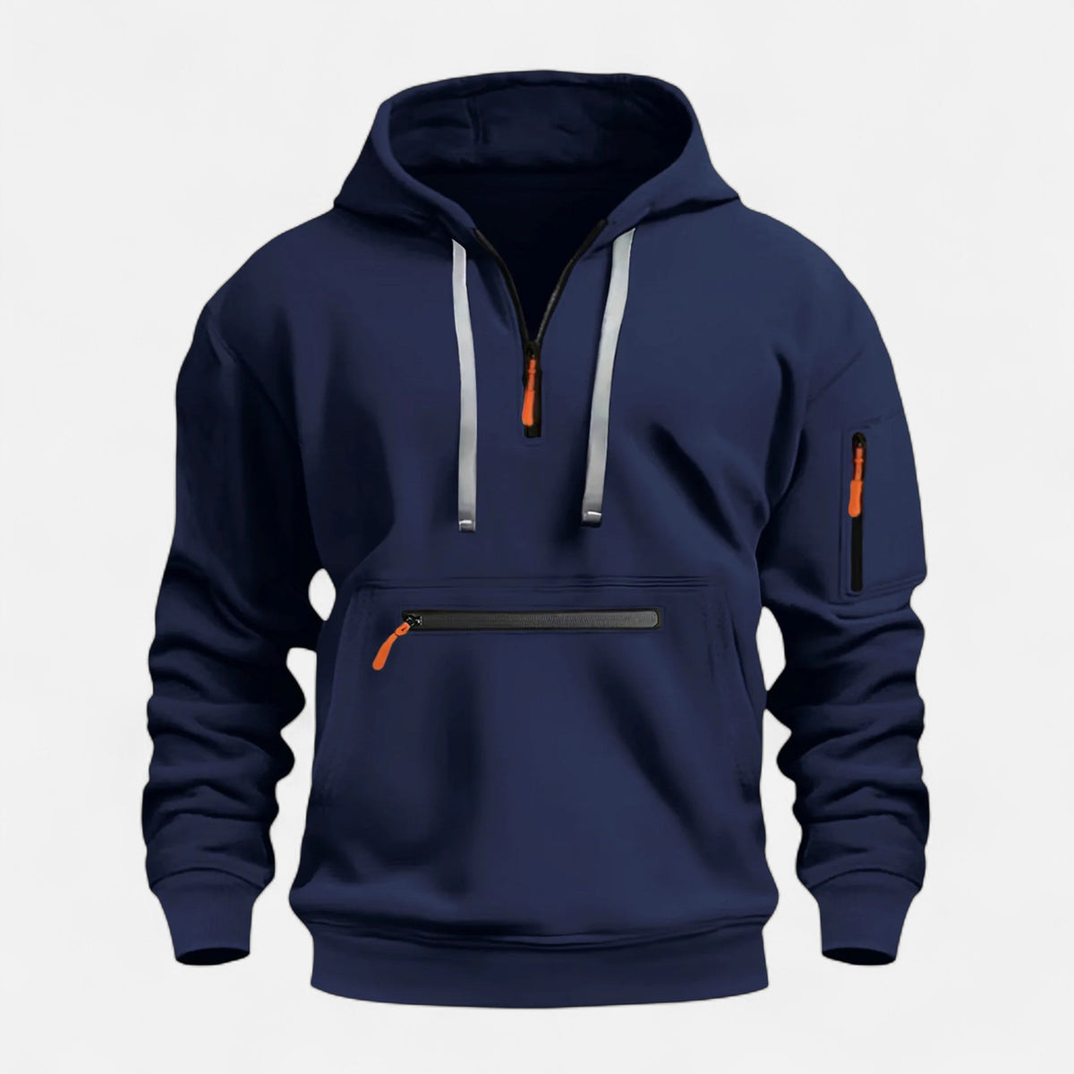 Men’s Elegance Knitted Sleek Half-Zip Athletic Hoodie