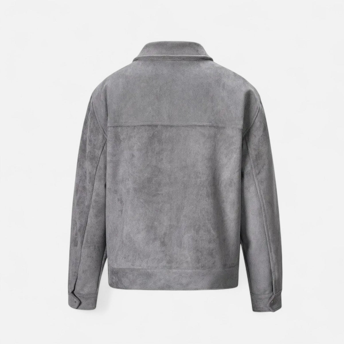 Refined Street-Inspired Collar Loose-Fit Suede Jacket for Men