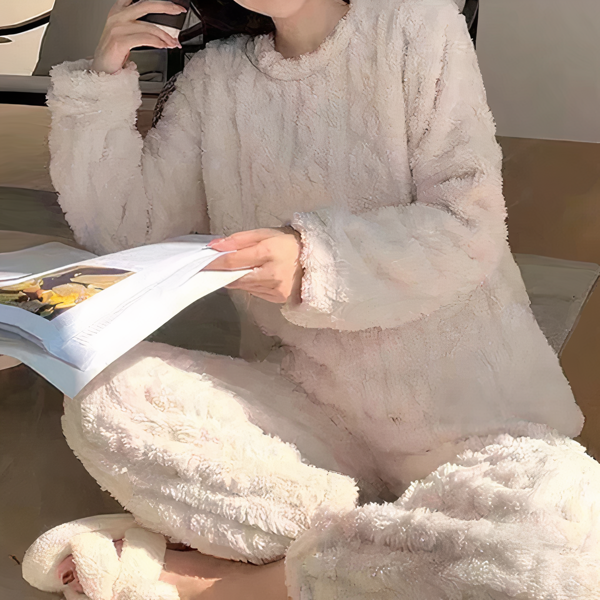 Women's Cosy Soft Fleece Lounge Set - Ideal for Chilly Evenings and Lazy Mornings